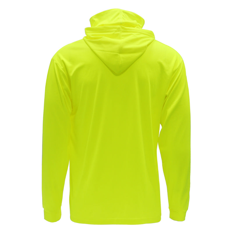 Long Sleeve Hooded Work Shirt with Built-In Face Mask – Sun Protection Unisex Workwear
