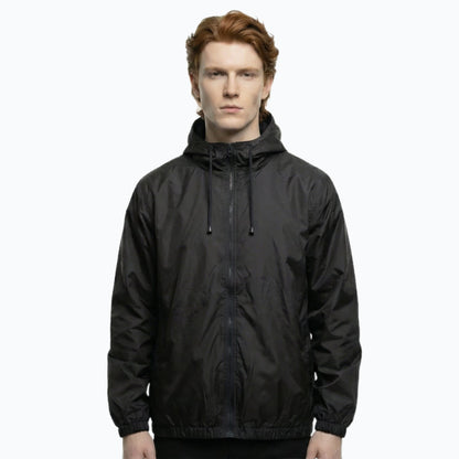 Zip-Up Windbreaker Jacket with Hood