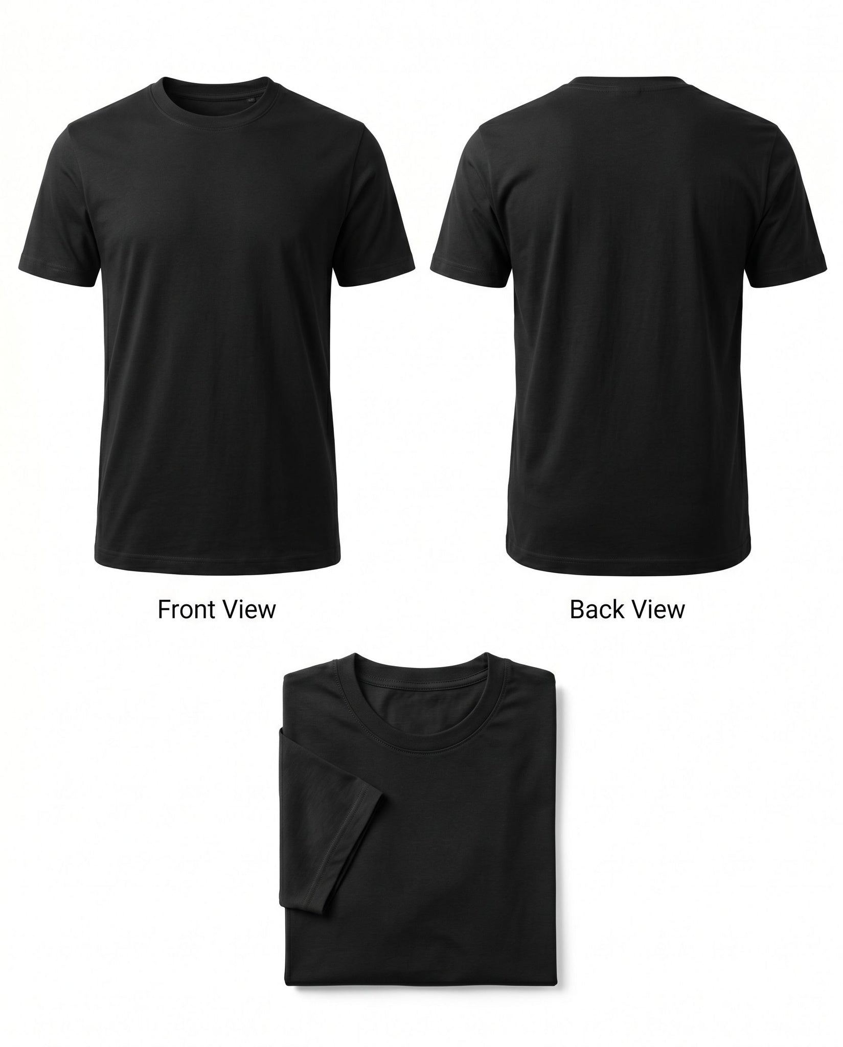 Men's 100% Cotton Short Sleeve T-Shirt 3-Pack – Black