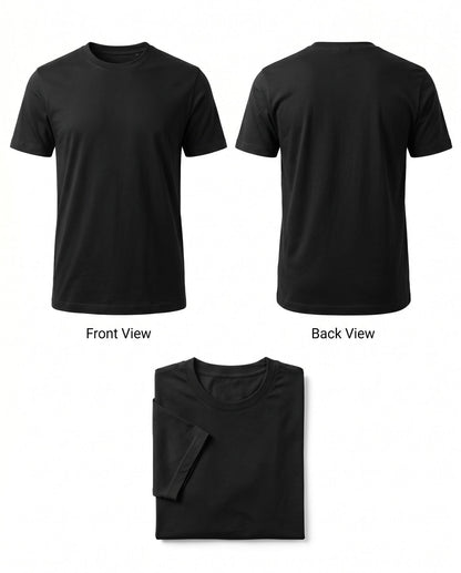 Men's 100% Cotton Short Sleeve T-Shirt 3-Pack – Black