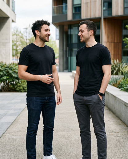 Men's 100% Cotton Short Sleeve T-Shirt 3-Pack – Black