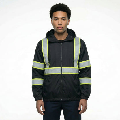 Zip-UP Windbreaker with Reflective Strips