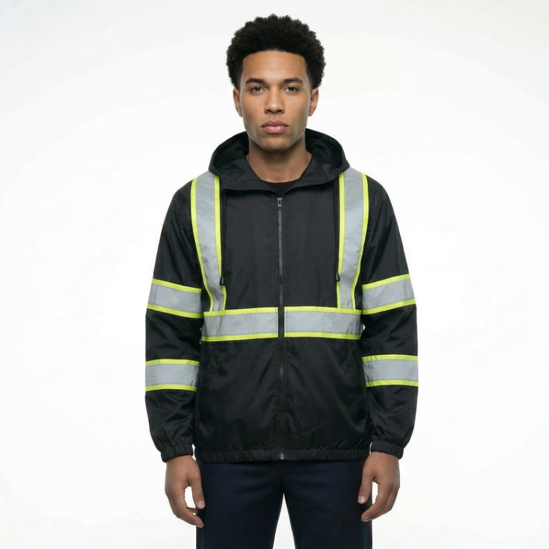 Zip-UP Windbreaker with Reflective Strips