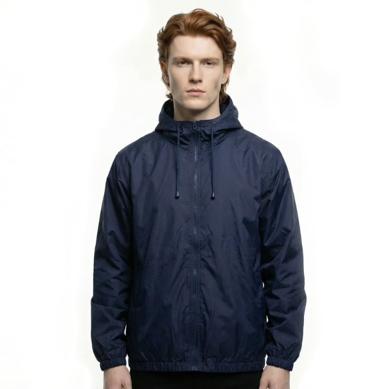 Zip-Up Windbreaker Jacket with Hood