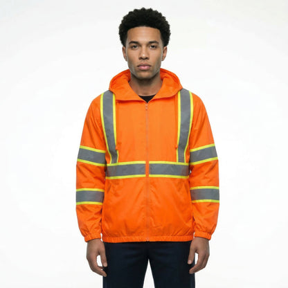 Zip-UP Windbreaker with Reflective Strips